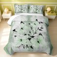 thumbnail image 2 of Erosebridal Girls Butterfly Bed Spread Queen, Gradient Oil Painting Queen Coverlet Set, Gray Reversible, Pale Green White, 3-Piece (1 Quilt and 2 Pillowcases), 2 of 7