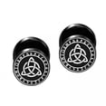 thumbnail image 1 of 3 Pendientes de Tuerca, Joyería Piercing, Parte Trasera Plana, Redondos, de Acero Inoxidable, Pendientes de Barra para Regalos de Cumpleaños Del Día D 3 piezas, 1 of 8