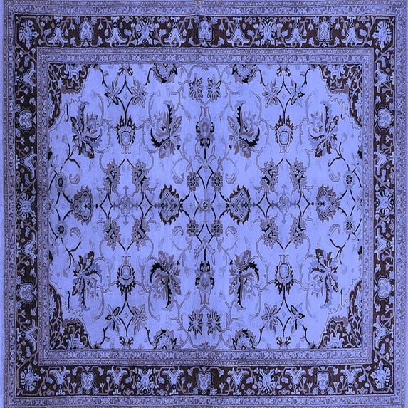 Ahgly Company Indoor Square Oriental Blue Industrial Area Rugs, 6' Square