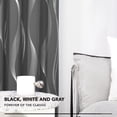 thumbnail image 3 of Deconovo Blackout Curtains, Silver Wave Line Print, Dark Gray, 66W x 84L Inch, Thermal Insulated, Privacy Drapes for Bedroom, 2 Panels, 3 of 7