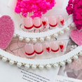 thumbnail image 4 of Press on Nails NEWSPIED, diseño de corazón con punta francesa para San Valentín, 4 of 7
