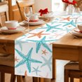 thumbnail image 3 of Table Runners 70 Inches Long Dress Scarves, Coastal Starfish Farmhouse Coffee/Dining/Kitchen Table Decor, Holiday Table Runner, Teal Orange Nautical Minimalist Beach Cartoon 13x70 Inch, 3 of 6