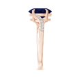 thumbnail image 6 of ANGARA Natural 2 ct Blue Sapphire Split Shank Ring with Diamond Accents in 14K Rose Gold for Women (Size-9x7mm) | September Birthstone, Anniversary, Jewelry Gift for Women | Natural Sapphire Ring, 6 of 11
