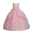 thumbnail image 3 of FYDUU Flower Girl Dress Tulle Wedding Guest Party Birthday Pageant Maxi Gown Elegant Dresses For Girls With Bow Formal Party Gown 7-8 Years, 3 of 8