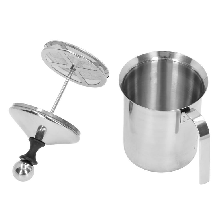 Stainless Steel Manual Milk Frother, Hand Pump Milk Foamer With