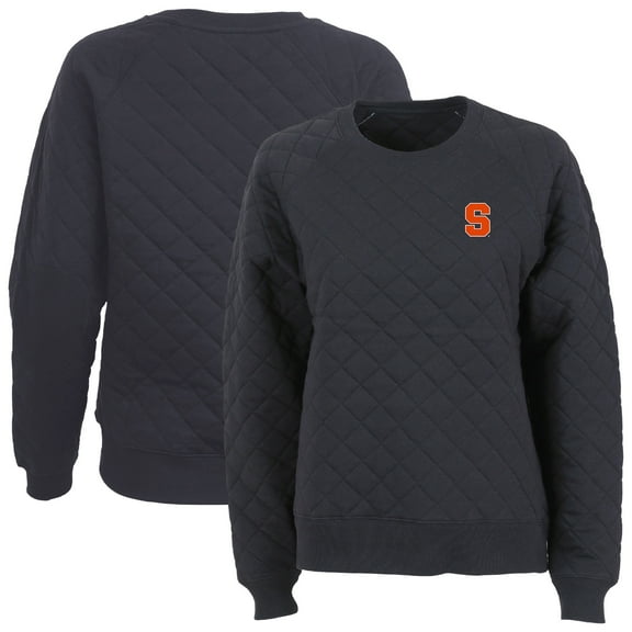 Women's Boxercraft Black Syracuse Orange Quilted Pullover Sweatshirt