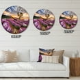 thumbnail image 4 of Designart 'Sunrise & Dramatic Clouds Over Lavender Field Viii' Farmhouse Wall Clock, 4 of 5