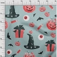 thumbnail image 3 of oneOone Polyester Spandex Dusty Blue Fabric Halloween Craft Projects Decor Fabric Printed By The Yard 56 Inch Wide, 3 of 4
