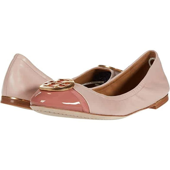 Tory Burch Women’s Minnie Cap-Toe Ballet Flat (Sea Shell Pink)