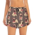 thumbnail image 4 of Lsque Cut Pug Printed Women's Running Shorts with Liner Pockets,Elastic Quick Dry Workout Athletic Gym Yoga Shorts,Womens High Waist Shorts-XX-Large, 4 of 9