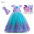 thumbnail image 3 of Disney-disfraz de sirena con lazo trasero para niña, vestido de princesa para fiesta de cumpleaños, Cosplay de Ariel, Aurora, 3 of 5