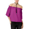 thumbnail image 1 of Rachel Roy Blusa fruncida para mujer, Púrpura, Mediana, 1 of 1