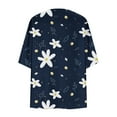 thumbnail image 5 of miqiqism Cardigans for Women 2024 Retro Floral Print Lightweight Cardigan Juniors Casual Duster Jackets 3/4 Ruffle Sleeve Blouse Tops Coat Flowy Loose Kimonos,Dark Blue,XX-Large, 5 of 5
