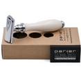 thumbnail image 2 of Parker Safety Razor 111W - Faux Porcelain (White) Double Edge Safety Razor & 5 Parker Premium Blades, 2 of 5