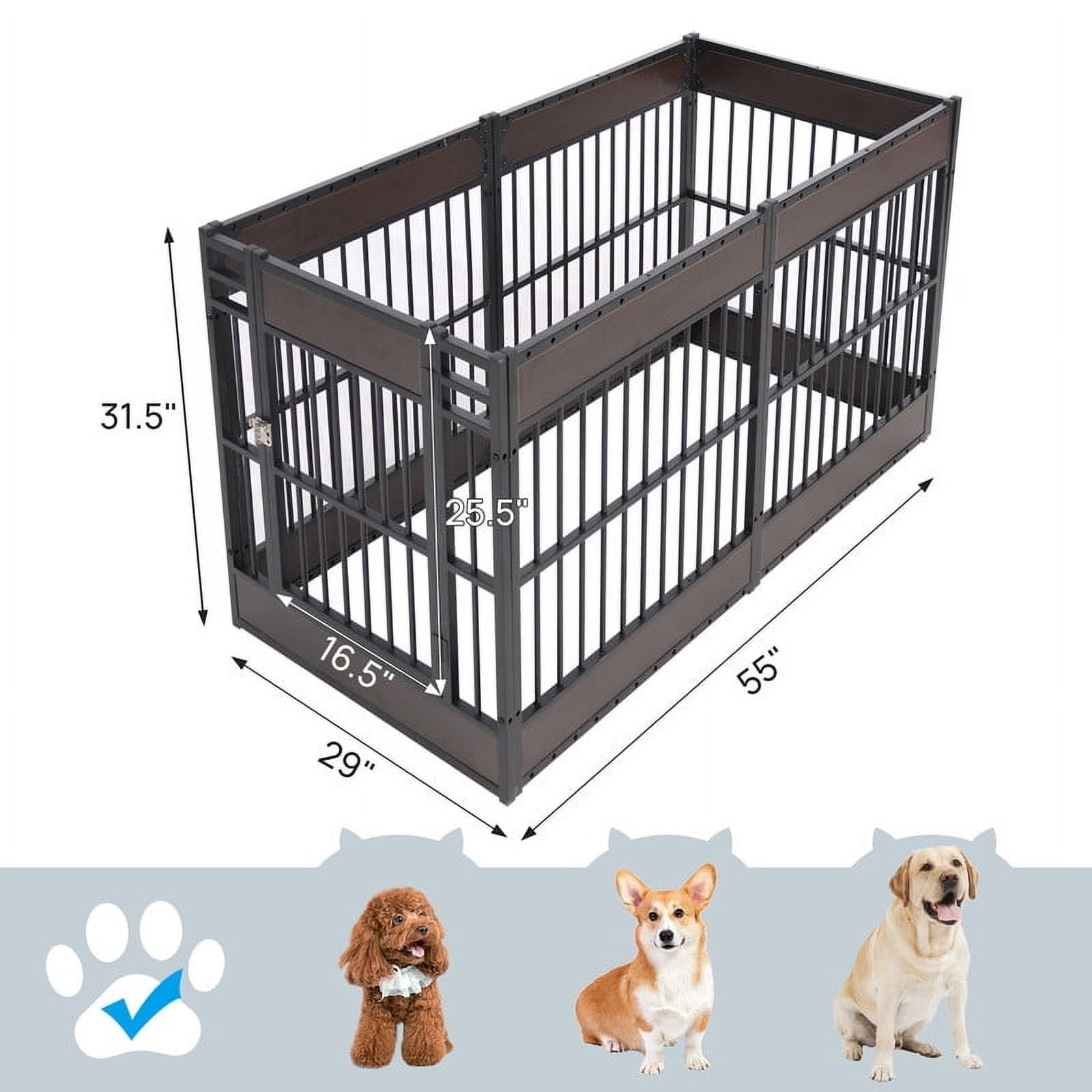Walnest Dog Playpen,6 Panels Dog Pen,31.5" Height Foldable Dog Fence Exercise Pen with Doors, Furniture Style Pet Puppy Playpen for Indoor and Outdoor Use