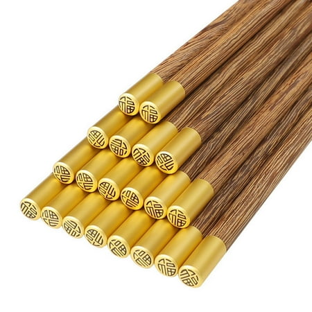 

YUNx 1 Pair Food Chopsticks FU Character Design Unpainted Japanese Style Wooden Sushi Chicken Wings Chopsticks Daily Use