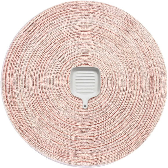 Manteles individuales redondos trenzados de 15 pulgadas para mesas de comedor, lavables y resistentes al calor para fiestas, Navidad y uso diario.