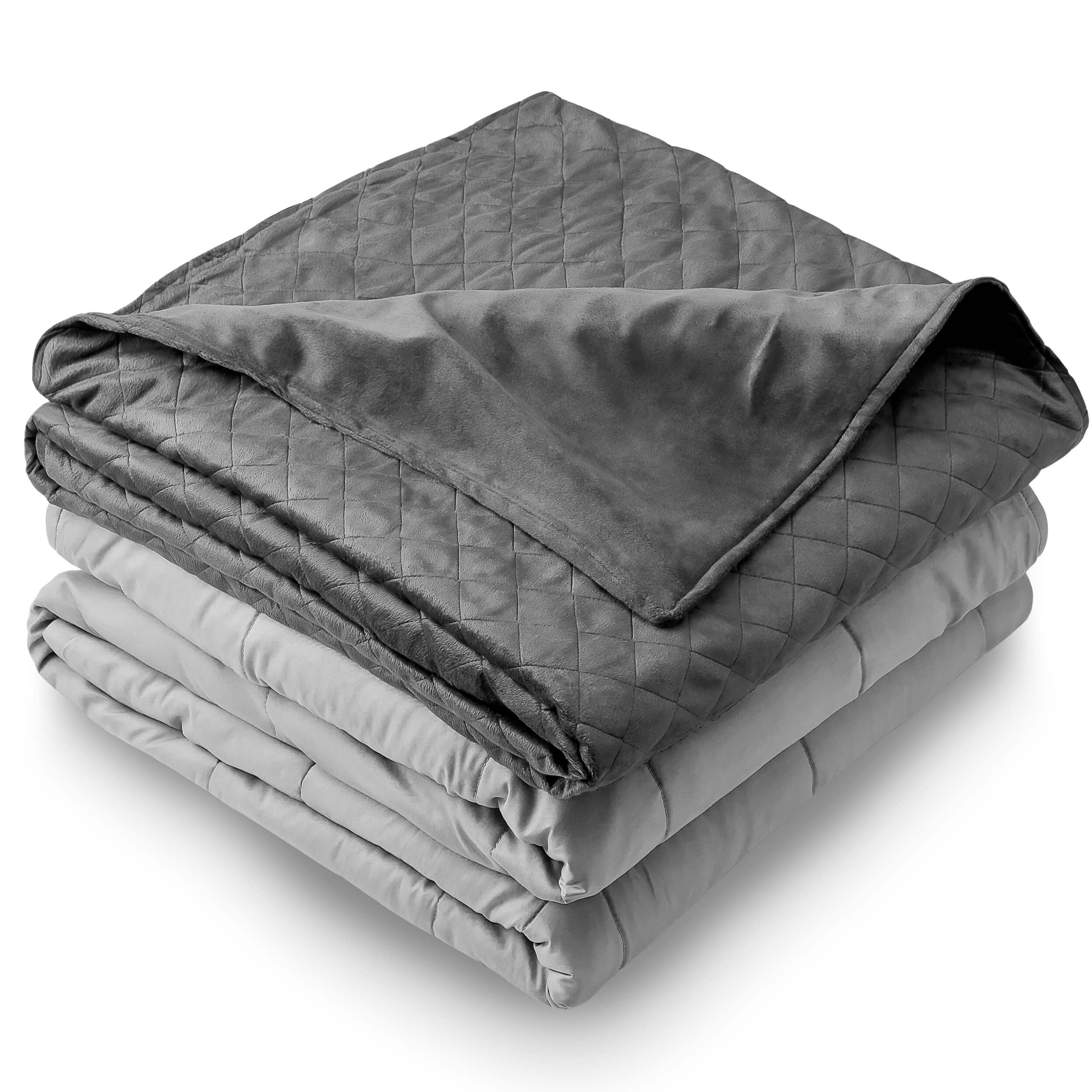 Bare Home Weighted Blanket with Duvet Cover (60"x80", 17lb, Grey / Grey