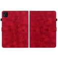 thumbnail image 1 of FJLBDE Étui pour Itel Pad 1 10.1 Pouces, Portefeuille Folio à Rabat en Cuir PU à Motif Floral Embossé avec Support, Rouge, 1 of 7