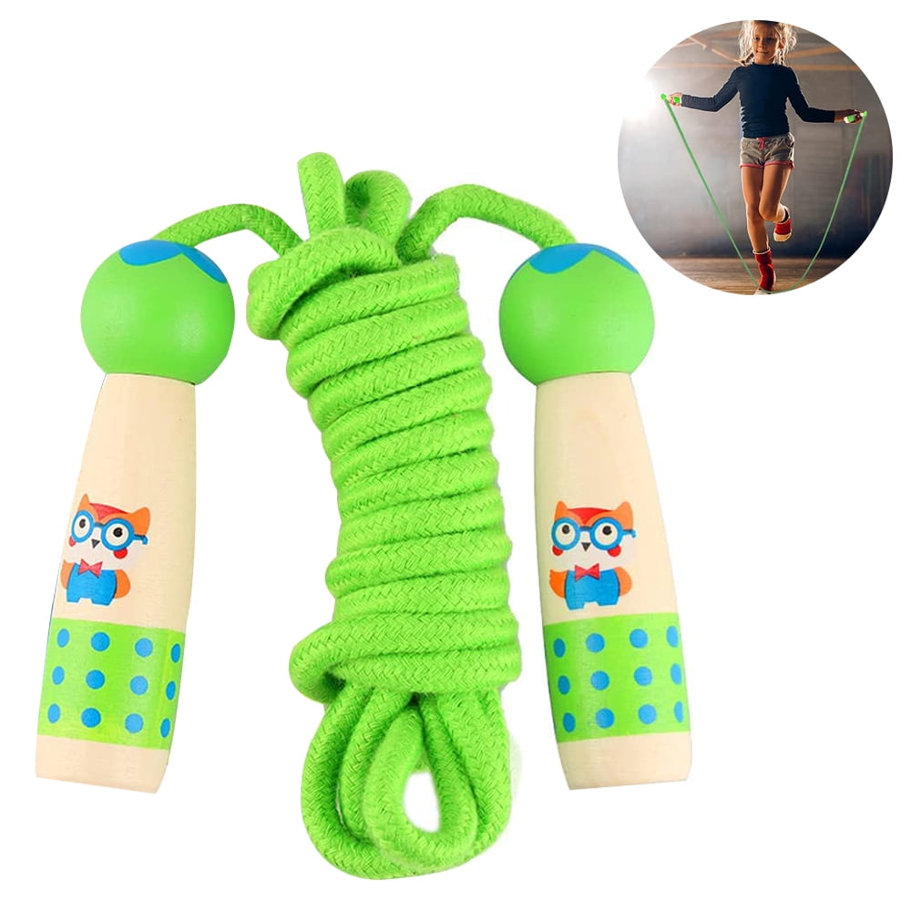 Jump Rope Kids Skipping Rope Toy Adjustable Wooden Handle,Fitness