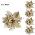 thumbnail image 1 of 10/1 Uds. Flores artificiales de Navidad brillo Poinsettia con Clips adornos de árbol de Navidad DIY corona boda decoraciones de Año Nuevo（Gold 3pcs, 1 of 5