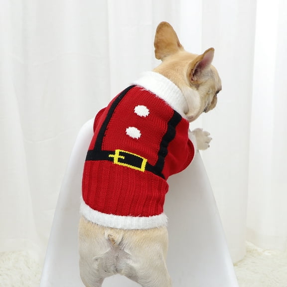 Christmas Pet Sweaters Knit Long Sleeve Pullover Dogs Cats Crochet Waistcoat Fashion Bulldog Chihuahua Clothes Winter Fall Warm