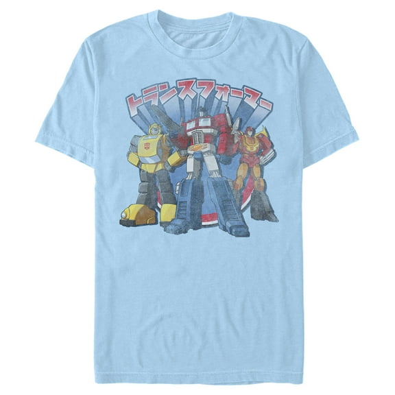 Men's Transformers Autobots Katakana Trio Graphic Tee Light Blue 2X Large