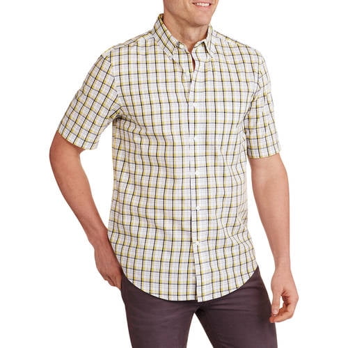 Big Men's Short Sleeve Plaid Woven - Walmart.com