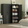 thumbnail image 5 of Marcree Metal Garage Storage Cabinets,72''H Black Steel Cabinet with Doors and 4 Adjustable Shelves, Office File Cabinet, Garage Tool Storage Cabinet with Lock for Home Office,Basement, 5 of 9