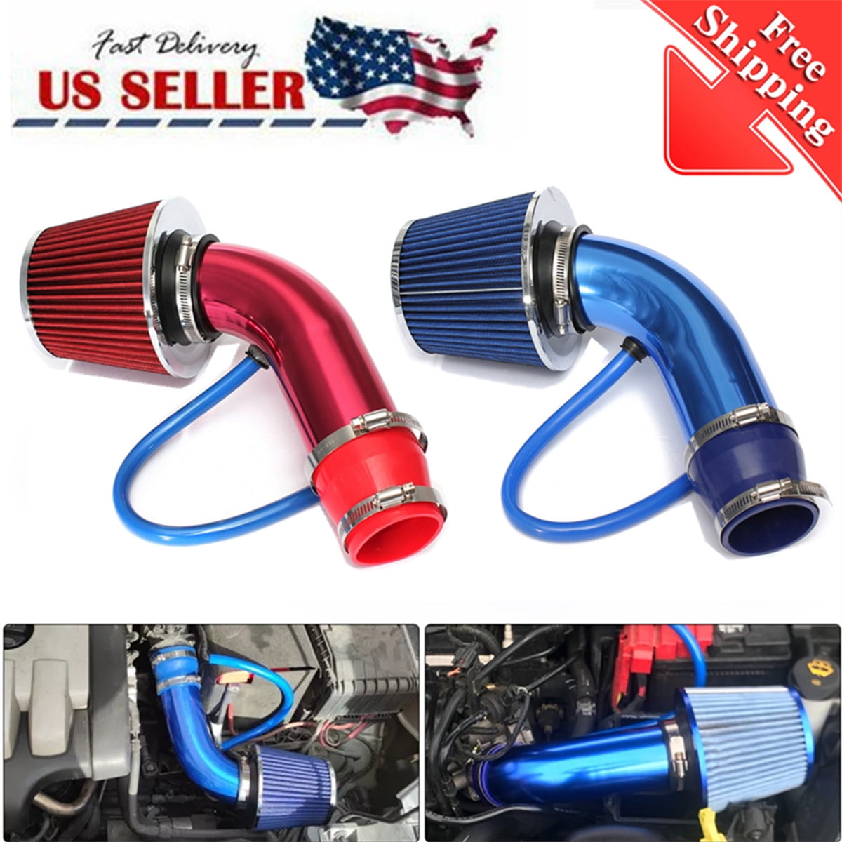 Universal Car Cold Air Intake Pipe 3" Cold Air Intake System Turbo