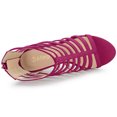thumbnail image 4 of Sandalias de Tacón Allegra K En Forma de jaula Plataforma Tacón de aguja Rosa caliente 39, 4 of 6