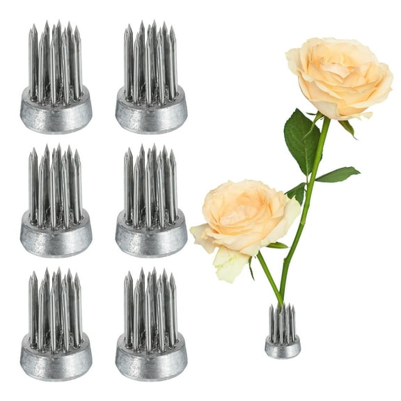 Uxcell 6Pcs Flower Frog, Round Stainless Floral Frogs, Flower Arranger Fixed Tool Pin Frog (Silver, 0.7")