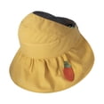 thumbnail image 1 of Sombrero de verano ajustable con circunferencia de 54 a 58 cm, sombrero de copa vacío, sombrero plegable para mujer, sombrero de ala grande, lindo parasol con forma de fruta, sombrero protector solar, 1 of 5