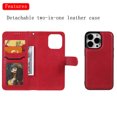 thumbnail image 4 of Allytech iPhone 13 Pro Case Wallet, Premium PU Leather Detachable Magntic Back Cover Shell Shockproof Protective Kickstand Cards Holder Wallet Cover for Apple iPhone 13 Pro 6.1", Red, 4 of 8