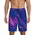 thumbnail image 2 of Daiia Neon Gradient Blue Mens Woven Stretch Pajama Short,Short Pajama Pants-Medium, 2 of 9