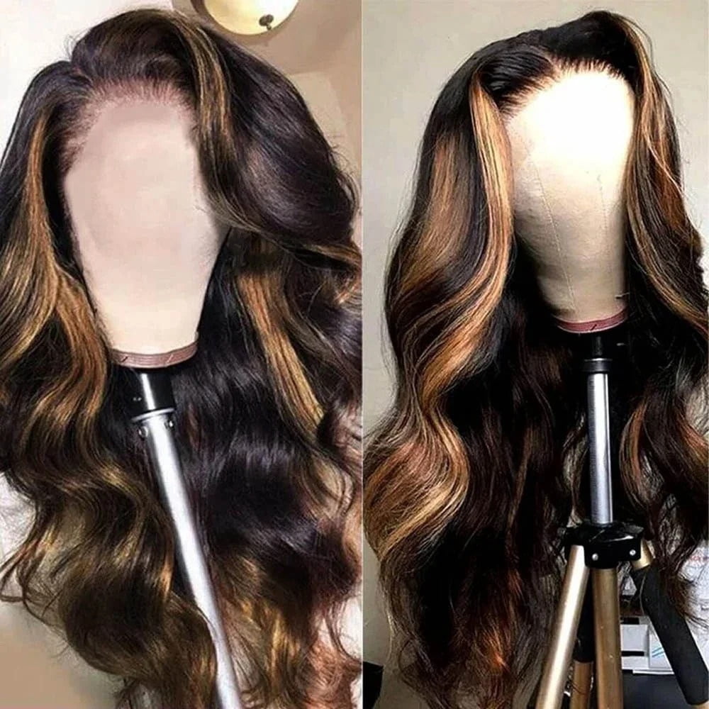 Lace Glueless Wig Human Hair Ombre Body Wave Hd Lace Front Wigs
