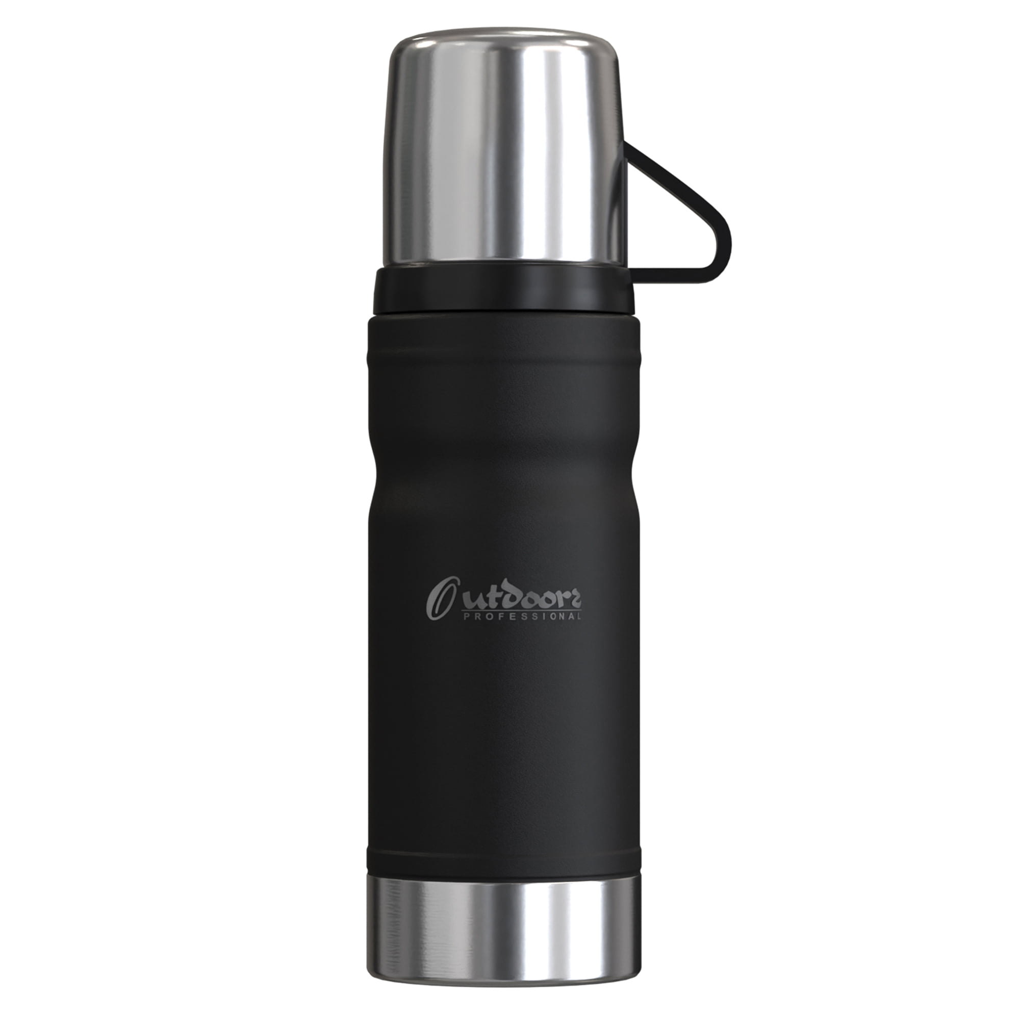 Outdoors Professional 25.3-Oz. (750 mL) Stainless Steel Termo Go Vacuum Bottle (Black), OUTD9324