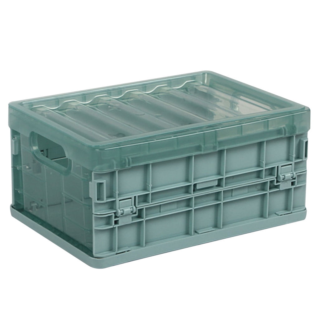 PACK OF 1 Optimal Products Strong Folding Collapsible Plastic Storage Crates Boxes Stackable Basket 32L