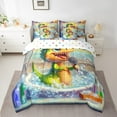 thumbnail image 2 of Erosebridal Kawaii Alligator Bedding Sets Twin Size,Cartoon Bubble Comforter Sets with Sheets,Microfiber Reversible Bed in a Bag Twin size,Animal Decoration,7pcs, 2 of 6