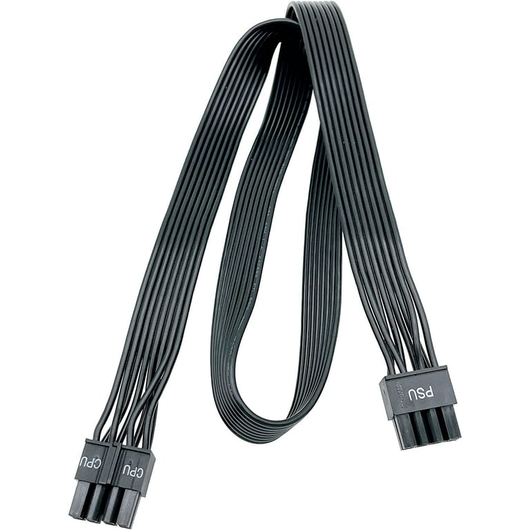 lort latin ankomst CPU Cable for Corsair, 25'' PSU 8 Pin to 4+4 Pin EPS Cable for Thermaltake,  Male to Male CPU Power Cable - Walmart.com