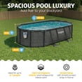 thumbnail image 2 of Funsicle 13'11" Oasis Designer Above Ground Pool with Pump, Oval Frame, Dark Herringbone, 2 of 6
