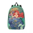 thumbnail image 2 of Custom 3D Print Little Mermaid Ariel Canvas Backpack for Girls Boys College School Travel Bags Bookbag Fits 15 Inch Laptop, 2 of 5