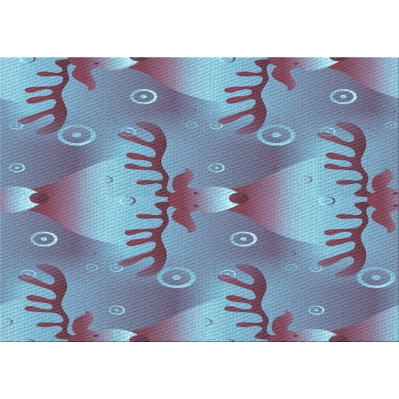 Ahgly Company Machine Washable Indoor Rectangle Transitional Crystal Blue Area Rugs, 8' x 12'