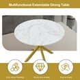 thumbnail image 6 of Jopath Retractable Dining Table,Folding Extendable Dining Table Set,Round Dining Table,Modern And Simple Solid Wood Veneer Dining Room Furniture (42 Inches Extended To 58 Inches)For Dining Room, 6 of 9
