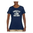 thumbnail image 2 of Wild Bobby, I Would Flex But I Like This Shirt, Gym/Workout, Women Graphic Tee, Navy, XX-Large, 2 of 4