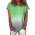 thumbnail image 2 of Minnieouse Camiseta de manga corta para mujer, cuello redondo, camiseta informal con degradado, verde, XL Prendas para la parte del cuerpo Verde SG Minnieouse AP001594-04, 2 of 5