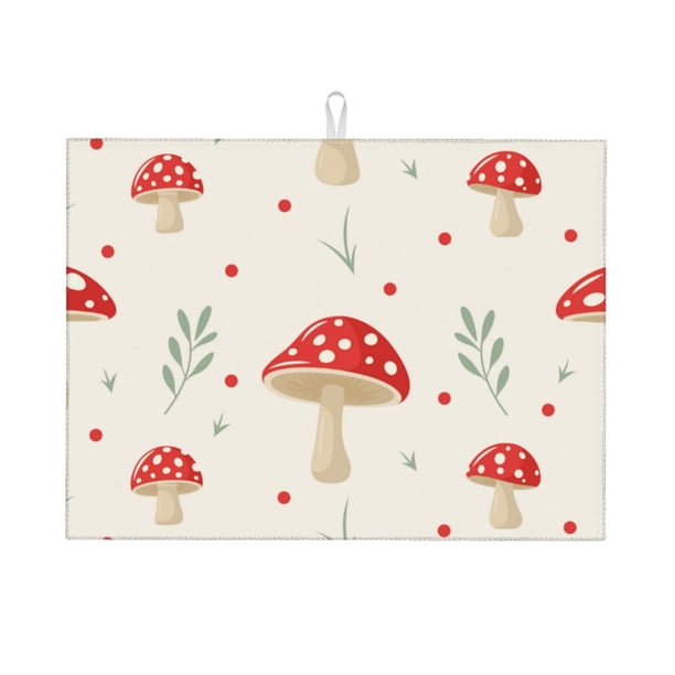 Balery Flat Mushrooms Alfombrilla de Secado para Cocina, 18x24 Pulgadas, Súper Absorbente para Platos y Encimeras