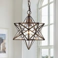 thumbnail image 2 of Warehouse of Tiffany RL8198AB Warehouse of Tiffany Minkar 1-light Antique Bronze Star Pendant, 2 of 2