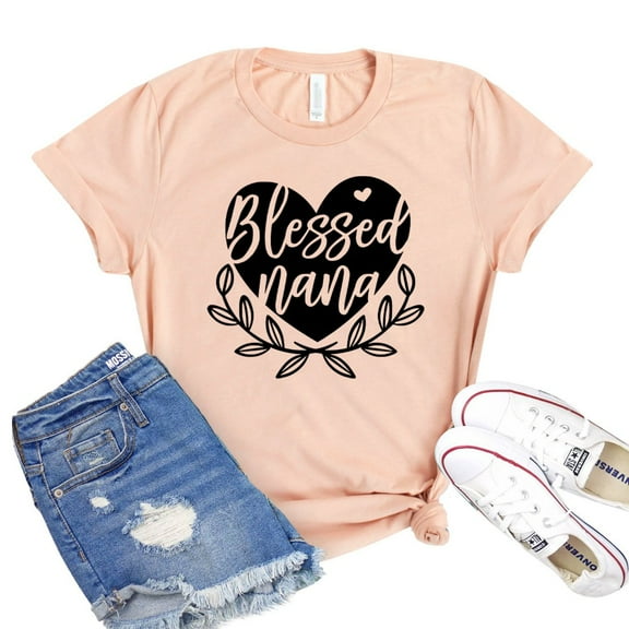 Blessed Nana Shirt Mother's Day Gift Women's Family Tee Pregnancy Shirts Grandparents T-shirt Gigi Tshirt