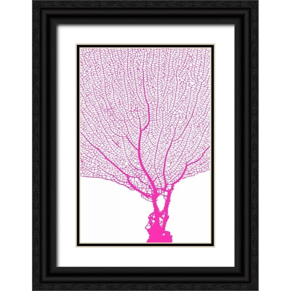 Murdock, Ramona 23x32 Black Ornate Wood Framed with Double Matting Museum Art Print Titled - Coral Hot Pink